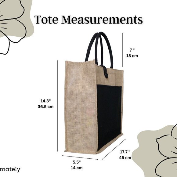 Custom Canvas Tote Bag, Large Size - Pink Moet and Buterflies Theme Cream Tote - Picture 10 of 16